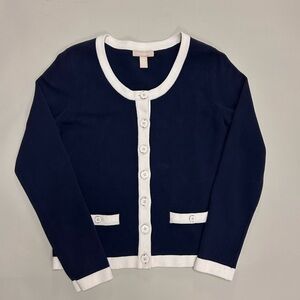 Banana Republic Navy and Cream Cardigan